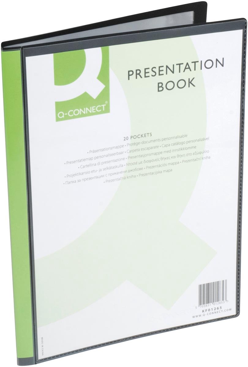 Q-connect show album personalizzabile a4 20 buste nere 12 pezzi