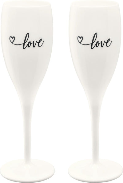 Bicchiere da champagne Koziol, 0,1 l, set da 2, biologico, 'love' - | saluti no. 1
