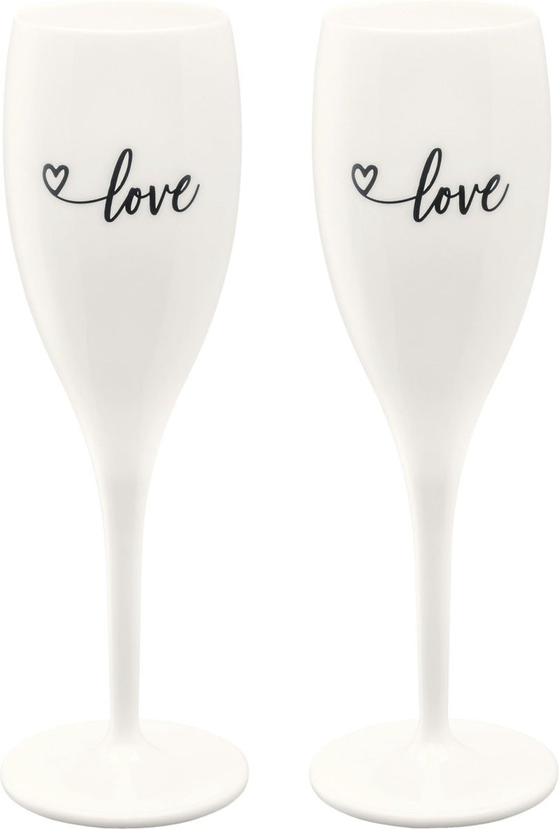 Koziol champagneglas, 0.1 l, set van 2, organic, 'love' - | cheers no. 1