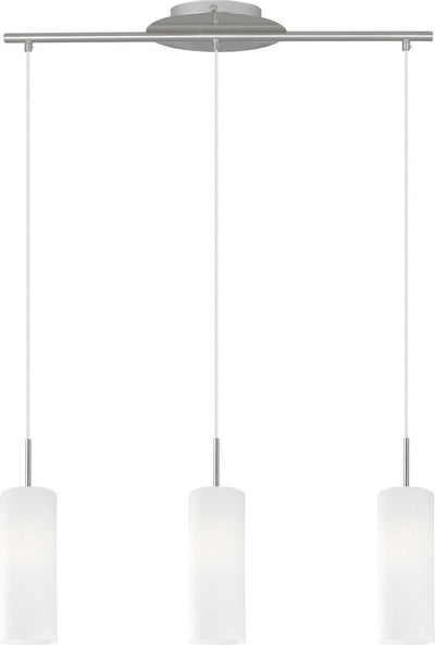 Eglo troy 3 - lampada a sospensione - 3 luci - nichel opaco - laccata bianca