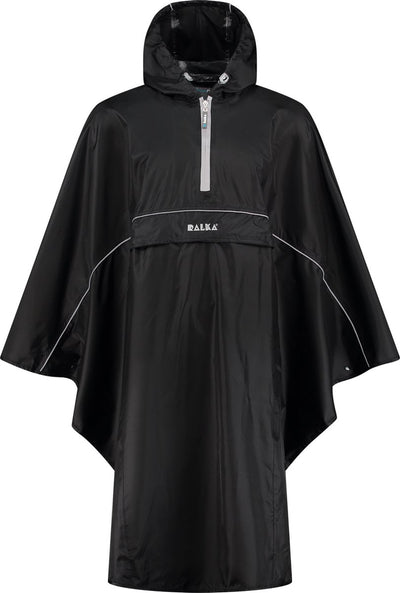 Ralka regenponcho waterdicht reflectie - zwart - volwassenen