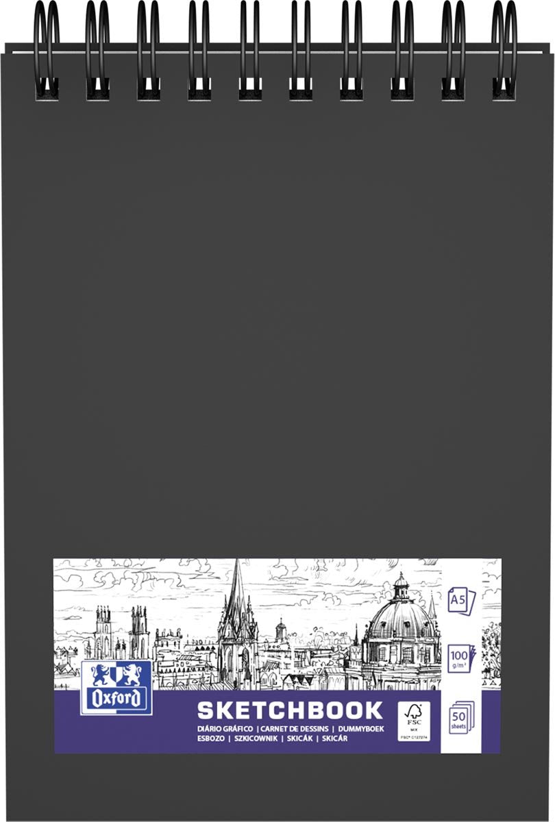 Oxford schetsboek a5 50 vel spiraal | 5 stuks
