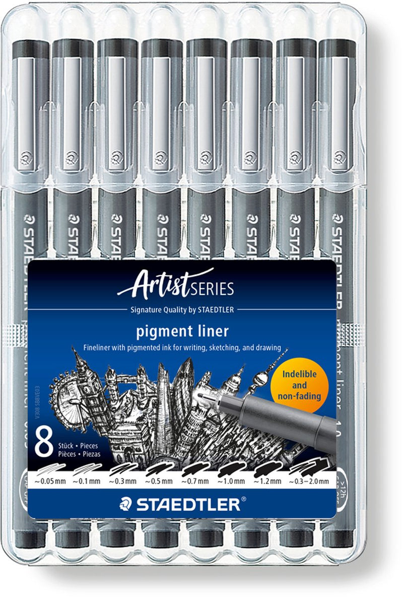Staedtler - serie artista - liner pigmentato - scatola 8 pz