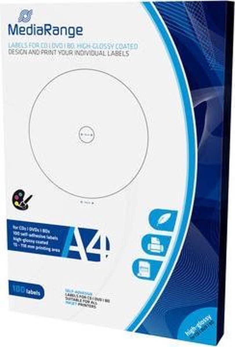 Mediarange mrink132 label white 100 piece(s)