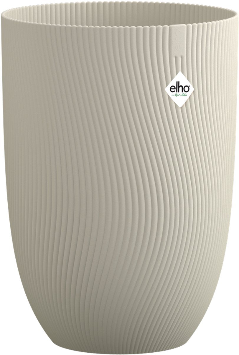 Elho sereh high 40 - macetero para interior exterior - plástico 100% reciclado - ø 39 x h 53,4 cm - beige hongo
