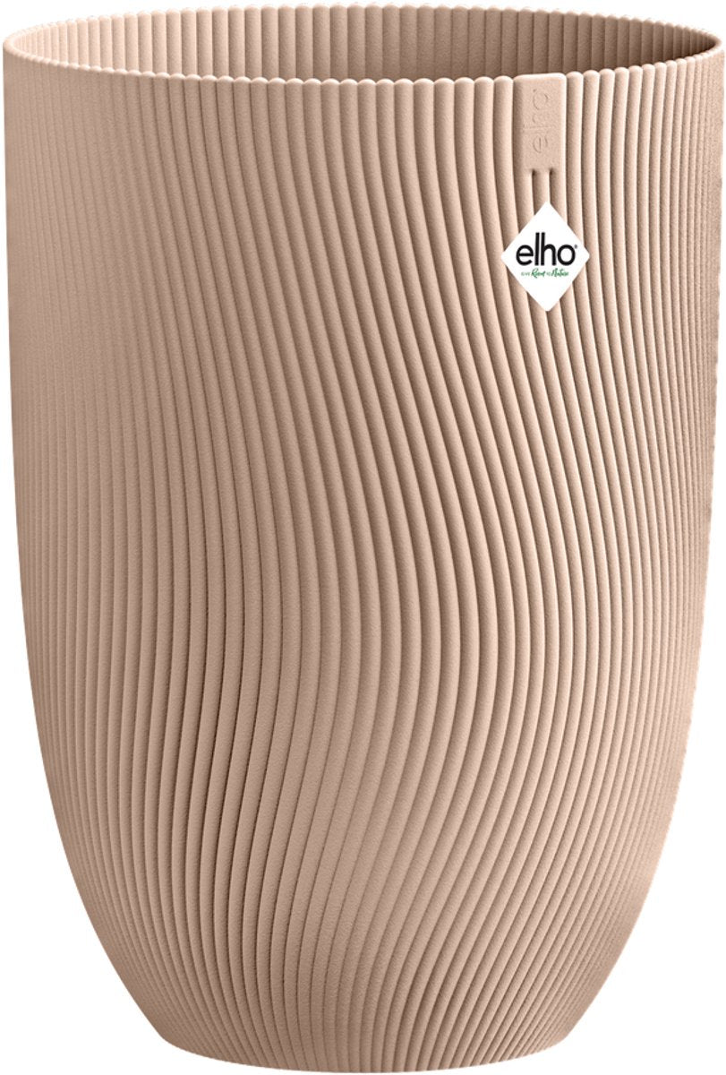 Elho sereh alto 40 - vaso da fiori per interni esterni - 100% plastica riciclata - ø 39 x h 53,4 cm - cool clay