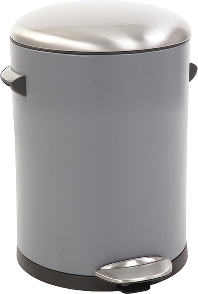 Eko - belle deluxe pedaalemmer 3 liter - steel plastic - grijs, sandcoated - prullenbak