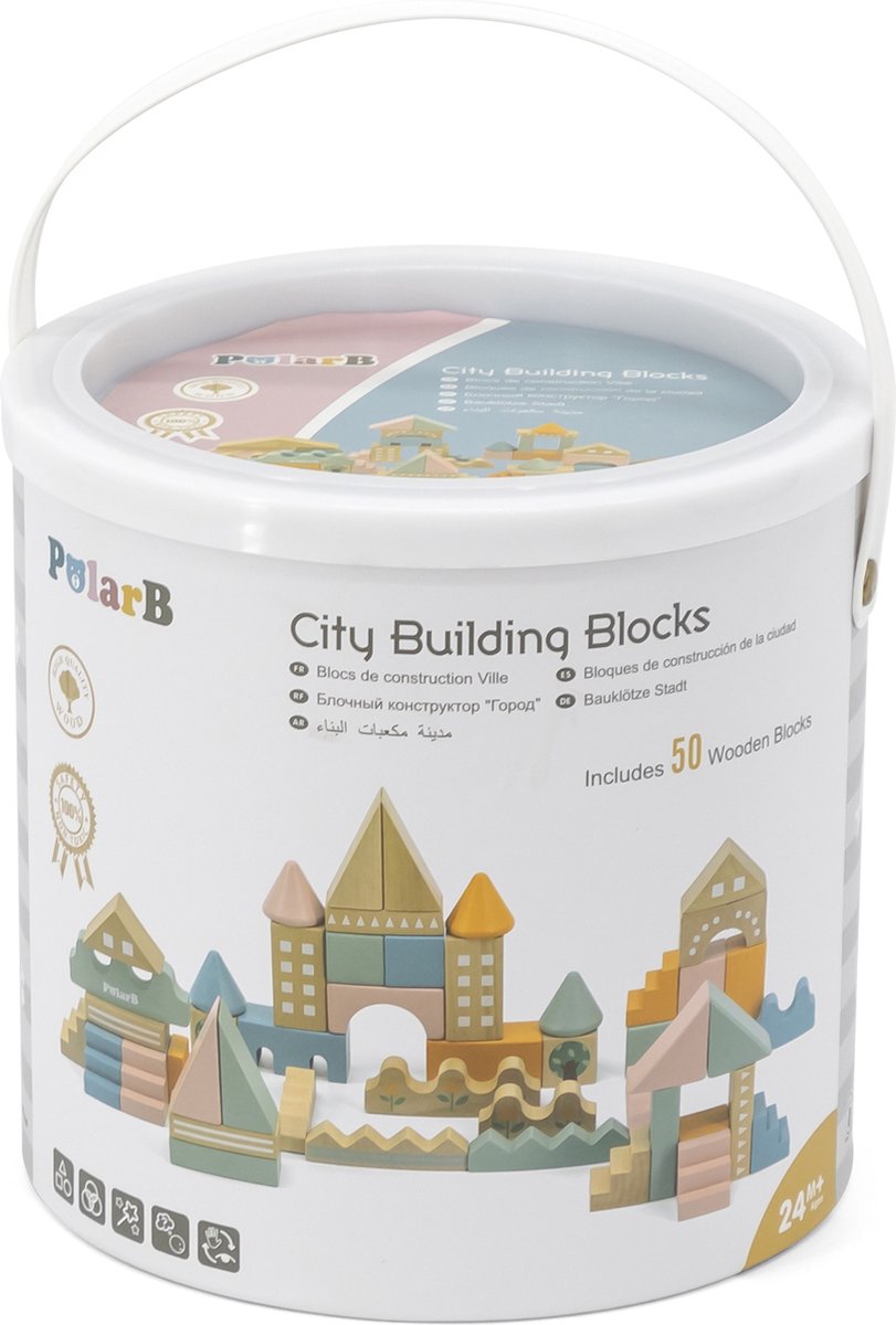 Juego de bloques de madera Polarb ® - ciudad