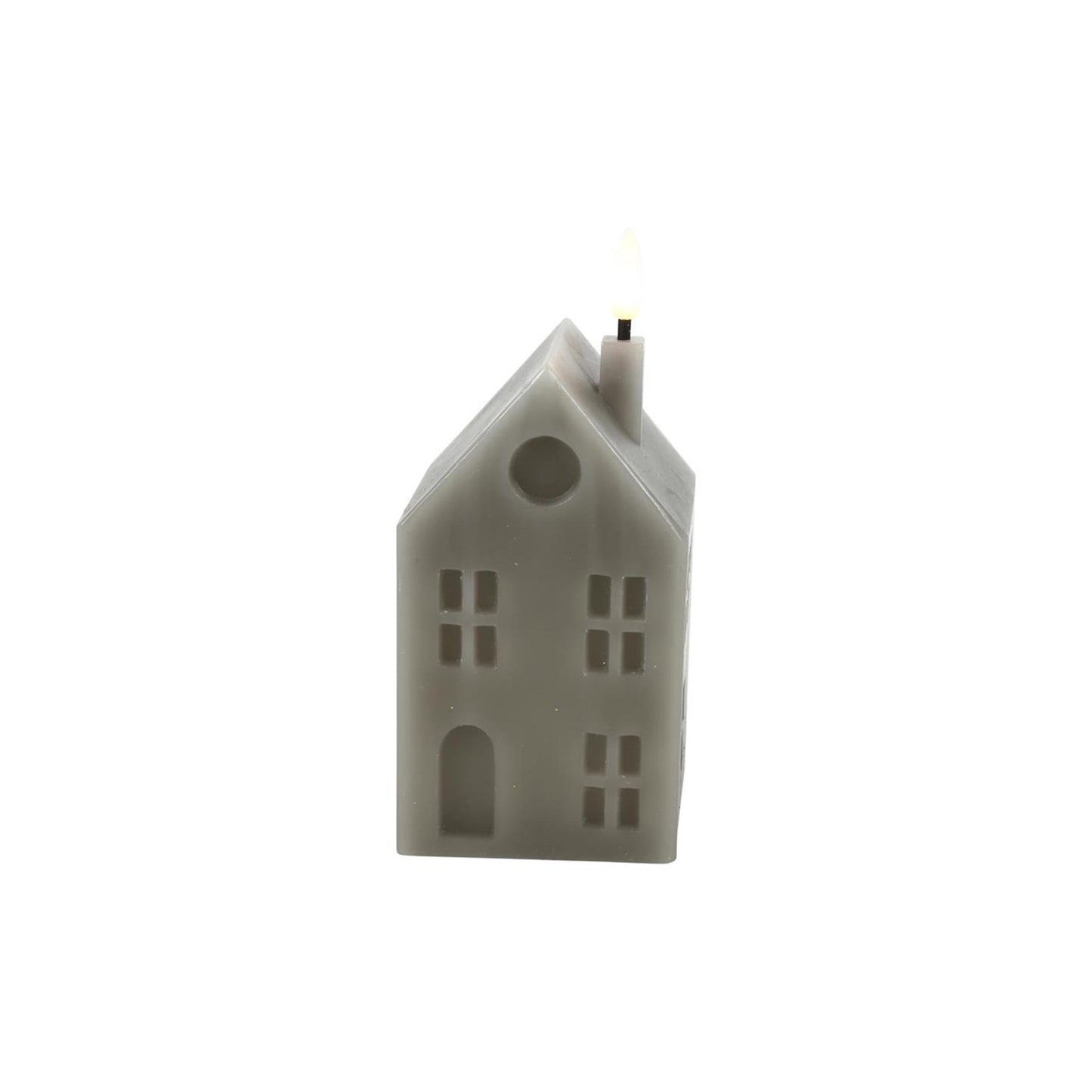 Casa de velas LED Countryfield m gris 6,5x7,5x16cm