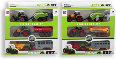 Jonotoys 6 -Part Tractor Set con 2 trattori e 4 rimorchi