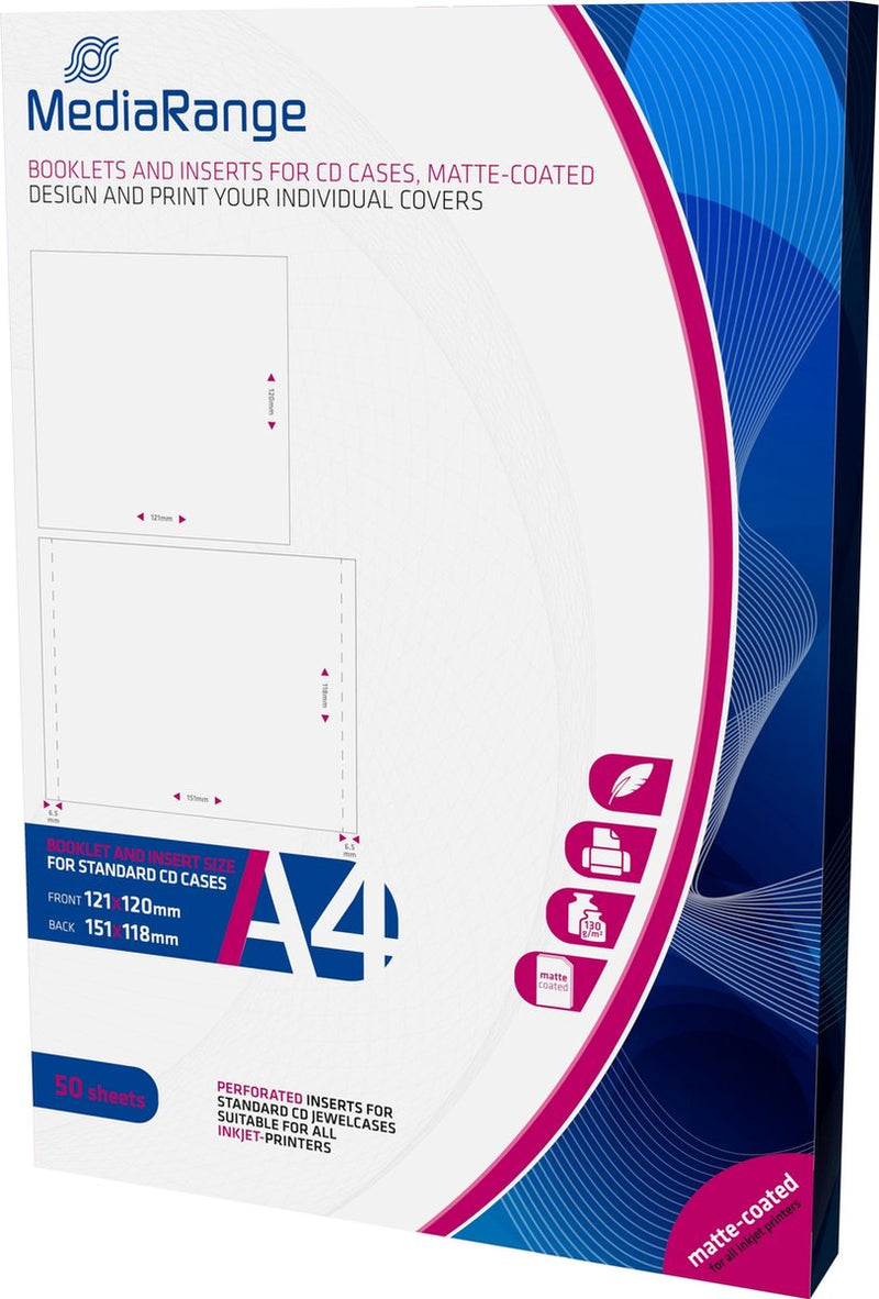 Libretto porta CD Mediarange + inserto bianco 50 pezzi