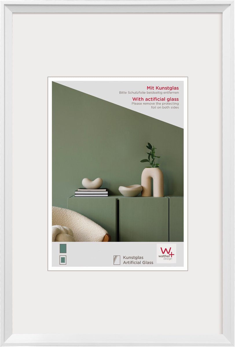 Walther Desire - cornice in plastica - formato foto 40x50 cm - vetro artistico - bianco