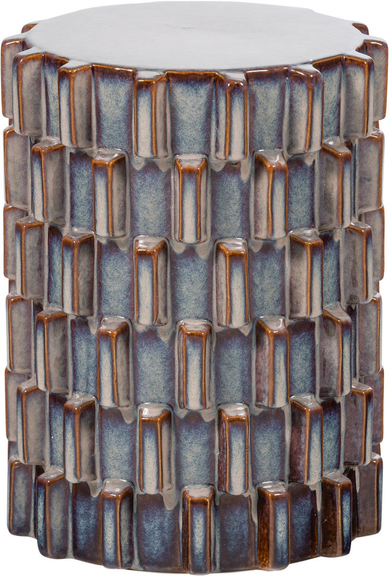 Mesa auxiliar decorativa Woood axu - cerámica - gris azul - 45x35x35