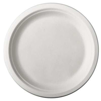 Papstar 12 platos caña de azúcar pura dia 23cm blanco