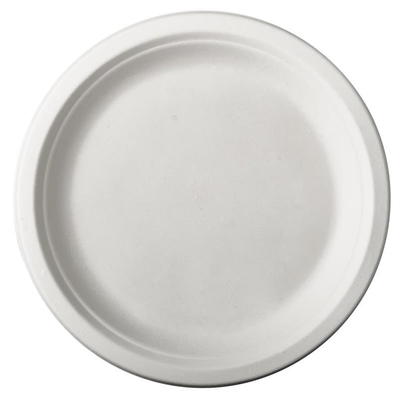 Papstar 12 platos caña de azúcar pura dia 23cm blanco