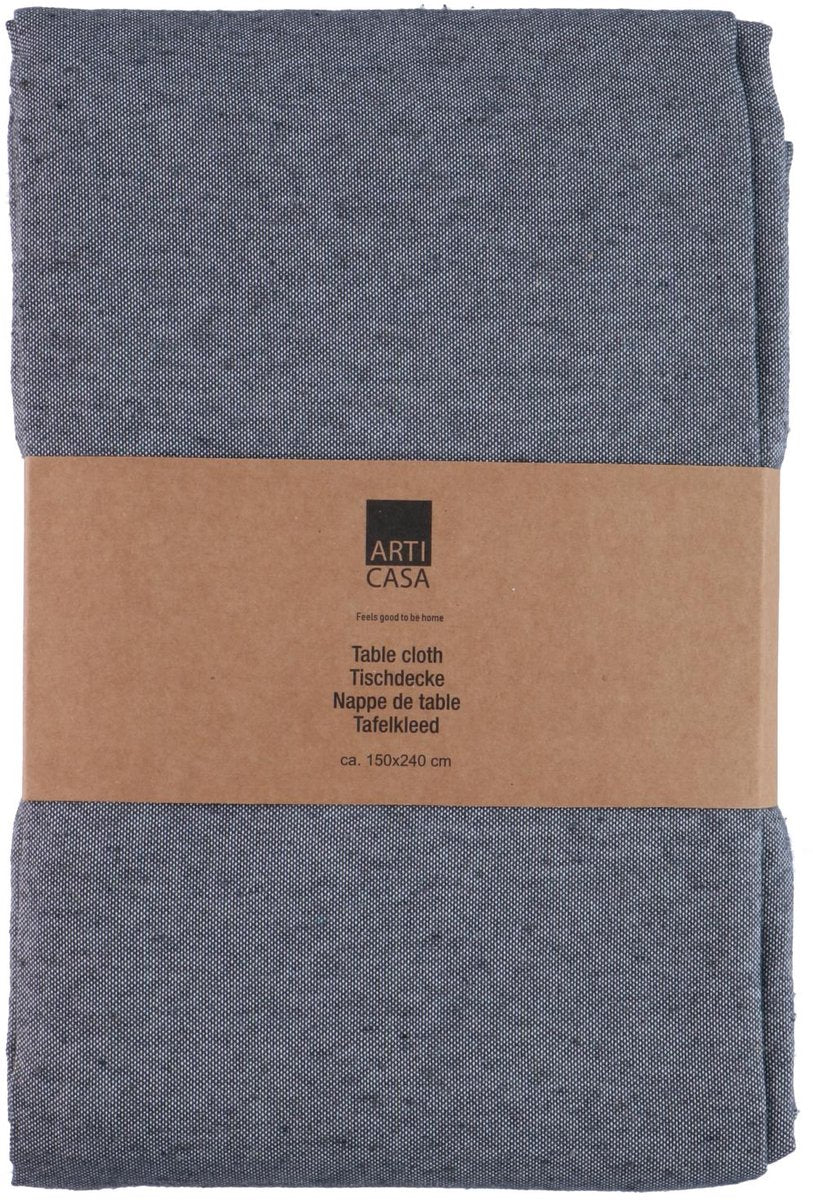 Arti casa mantel 150x240 cm - mantel - material de mantel mezcla poliéster algodón - mantel para mesa de comedor - diseño liso - gris oscuro