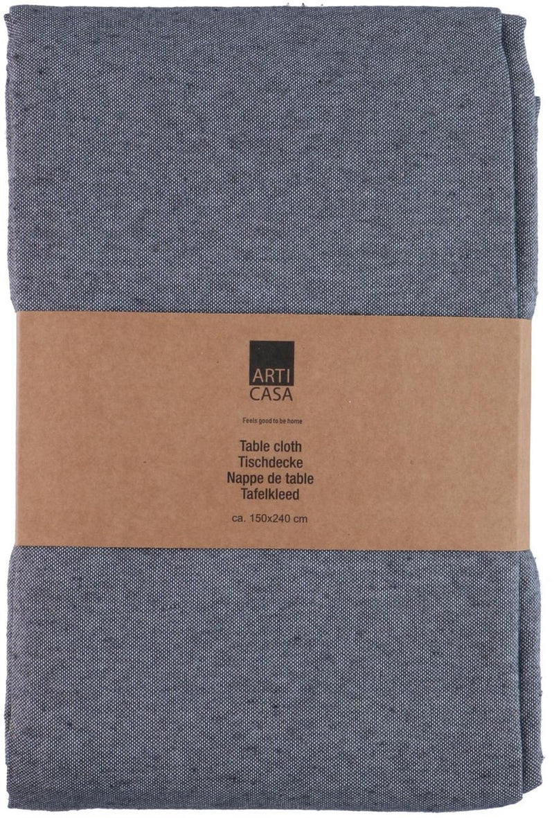 Arti casa mantel 150x240 cm - mantel - material de mantel mezcla poliéster algodón - mantel para mesa de comedor - diseño liso - gris oscuro