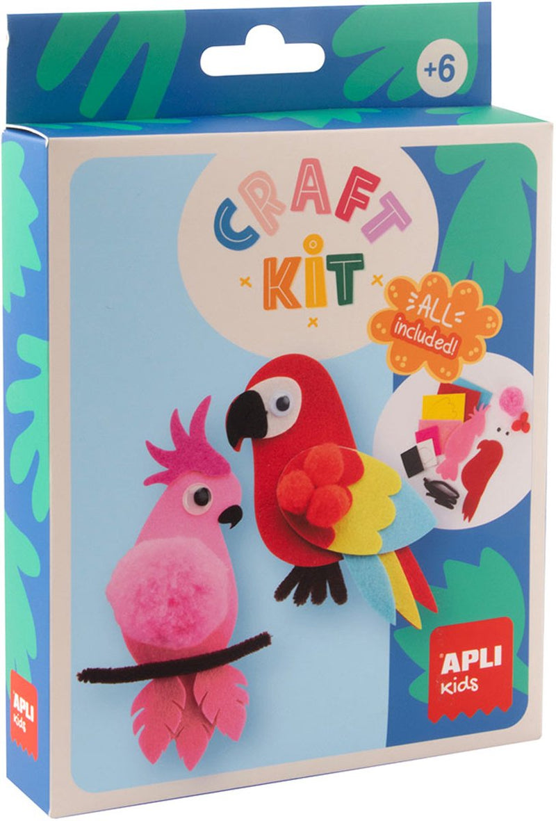 Apli set artigianale per bambini in feltro con pappagalli giocattoli creativi.