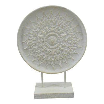 Adorno ambiente mansión metal crema 35x12x46,5cm