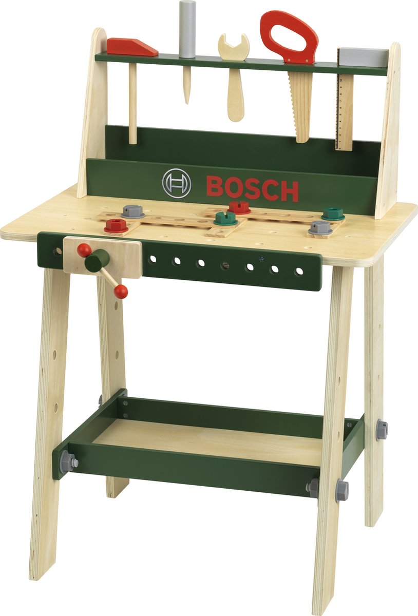 Klein toys bosch mini - speelgoed werkbank - 16-delig - hout - meerkleurig