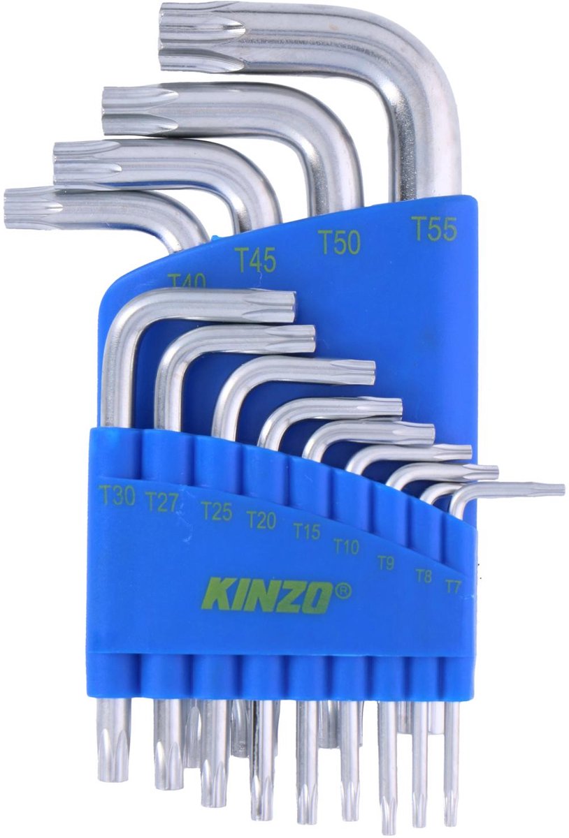 Set Kinzo torx - Set chiavi esagonali 13 pezzi - T7-T55 - chiavi esagonali magnetiche in acciaio al cromo vanadio