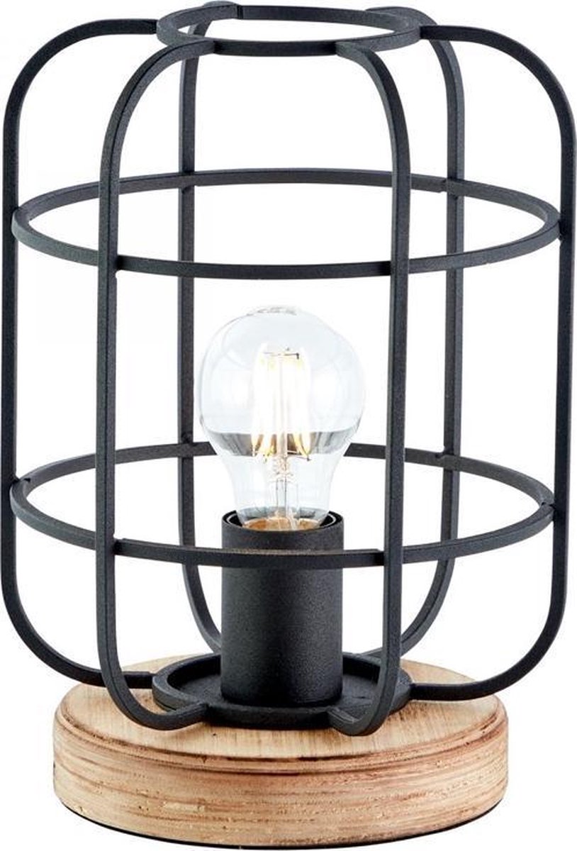 Brilliant gwen - tafellamp - e27 max 1x40w - zwart hout