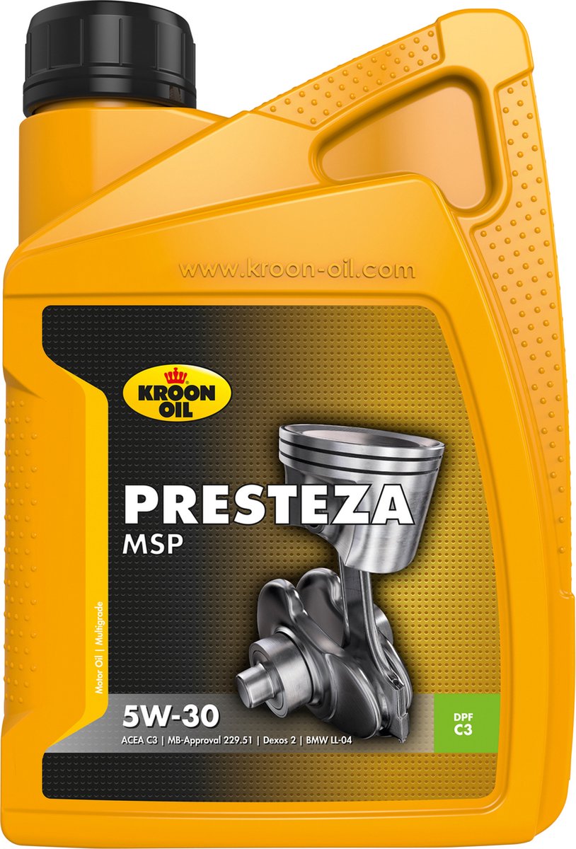Aceite para coronas Kroon-oil - presteza msp 5w-30 - aceite de motor sintético - 1 litro - transparente