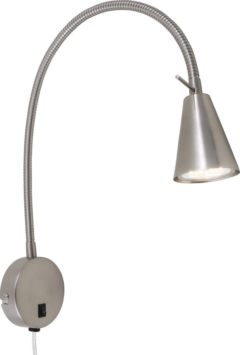 Briloner tusa - Lampada da parete a LED - lampada da scrivania girevole - lampada da comodino con luce bianca calda - 4,7 w - nichel - ø8 x 45 cm