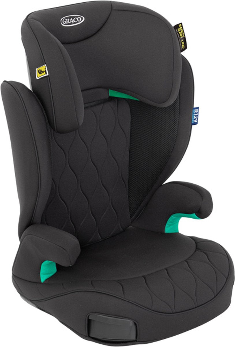 Seggiolino auto Graco affix i-size r129 - mezzanotte - rialzo isofix con schienale - da 100 a 150 cm (da 3,5 a 12 anni circa)