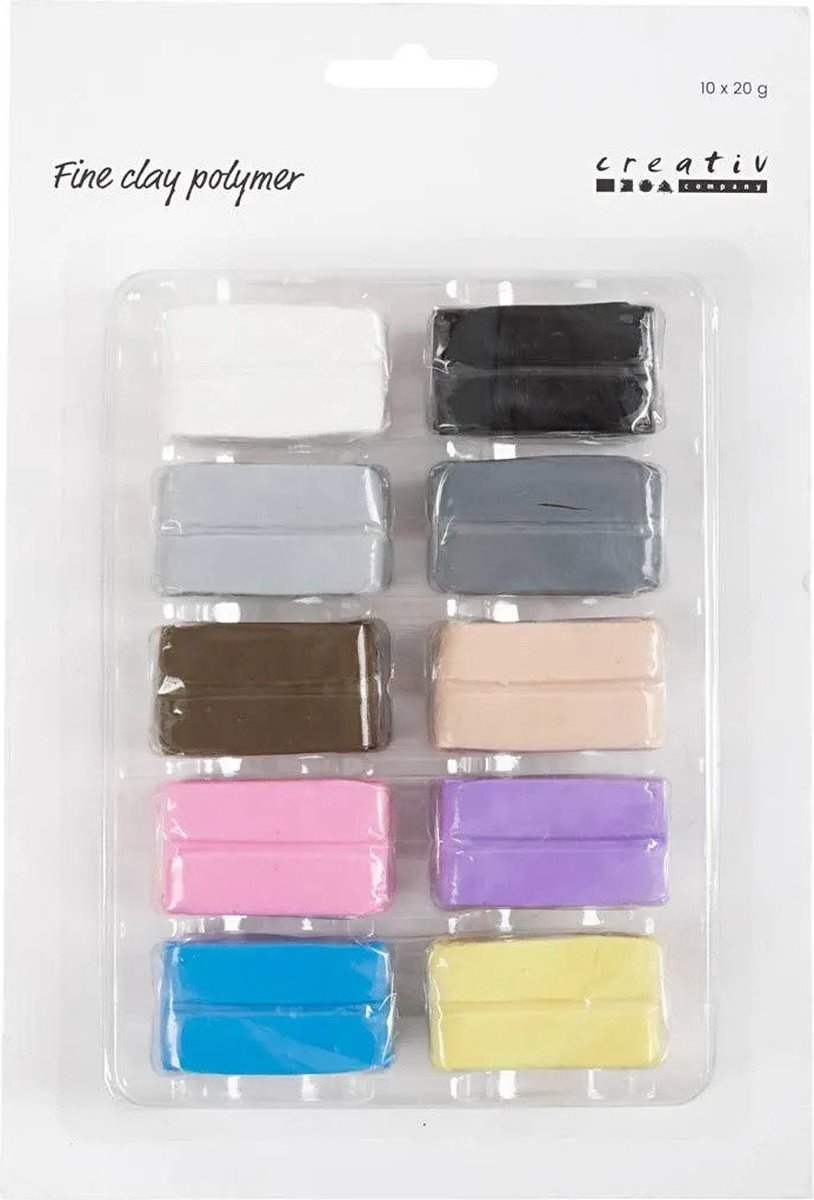 Creativ Company Fine Polymer Clay Pastel Colores, 10x20 gramos
