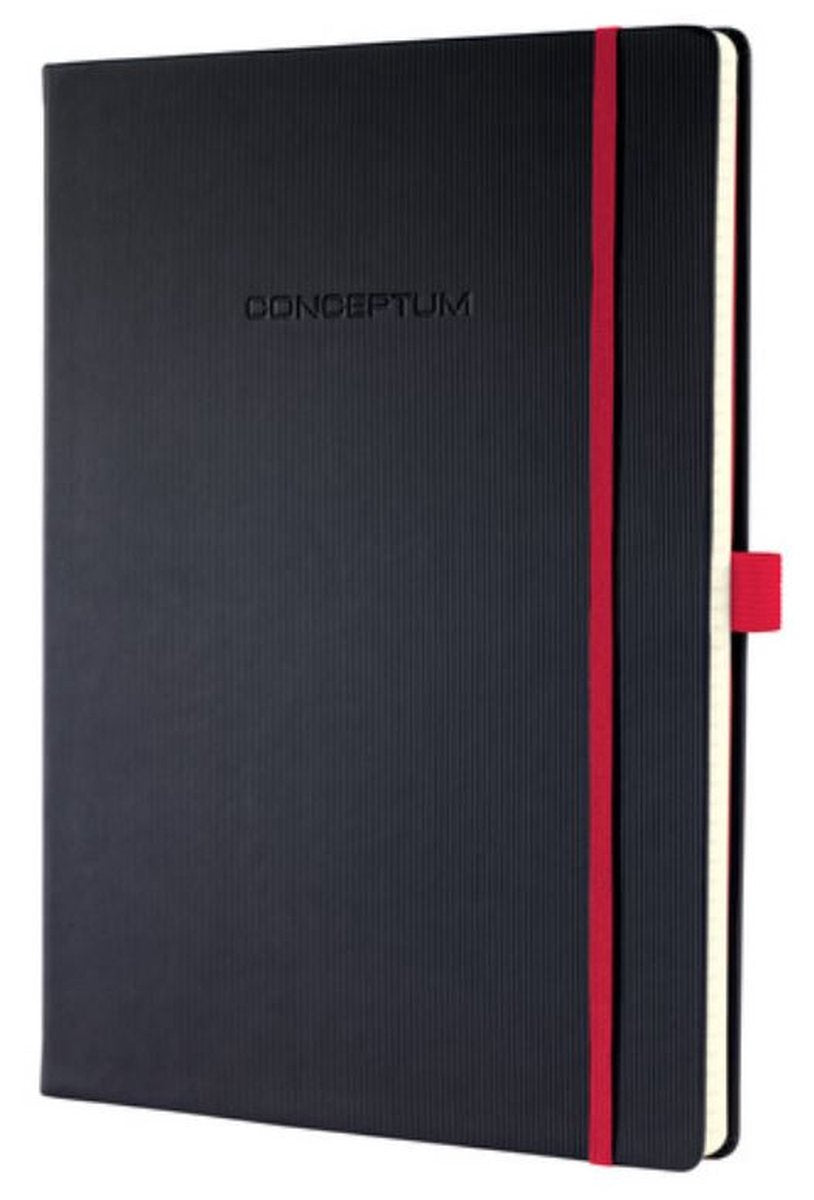 Quaderno Sigel - conceptum red edition - a4 - nero - copertina rigida - riga - 194 pagine - carta 80 grammi - si-co661