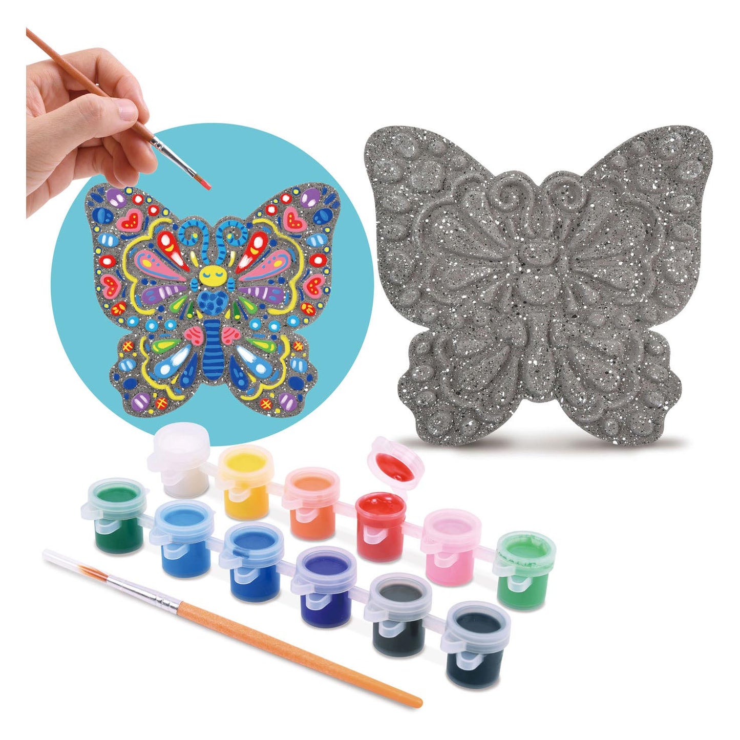 Juega pinta tu propia mariposa de cemento, 14dlg.