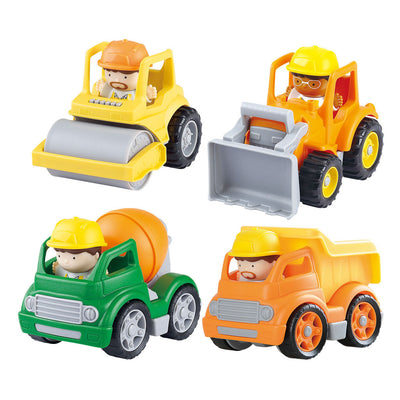 Gioca a mini veicoli da costruzione con figure Play Set, 8DLG.