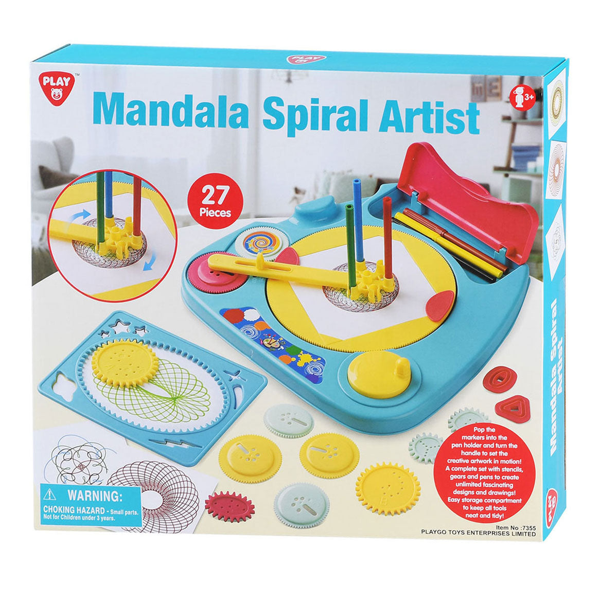 Playgo mandala spirograaf en sjablonen tekenset - 27dlg.