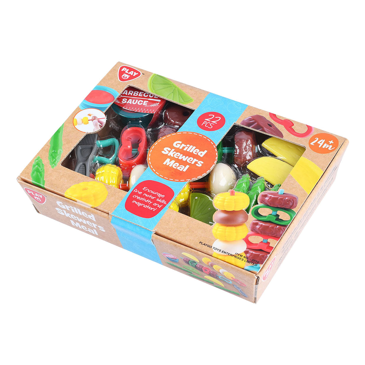 Playgo speelgoedeten gegrilde spiesjes speelset - 22dlg.