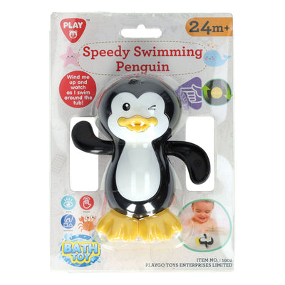 Juega el juguete de baño rápido pingüino de natación