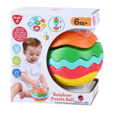 Palla puzzle arcobaleno Playgo - 6 pezzi.