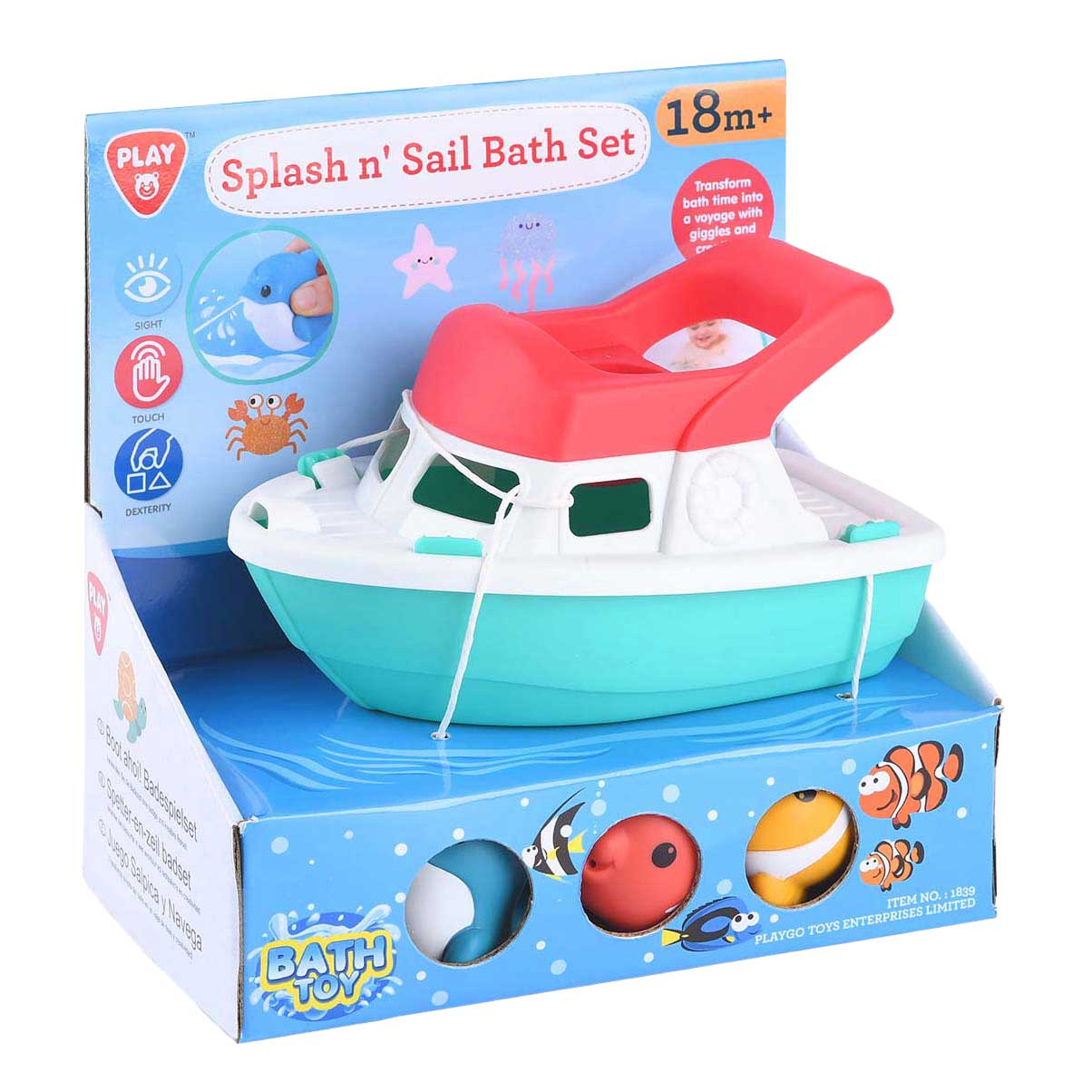 Playgo bath set boat with syringe figures - 4 pieces.