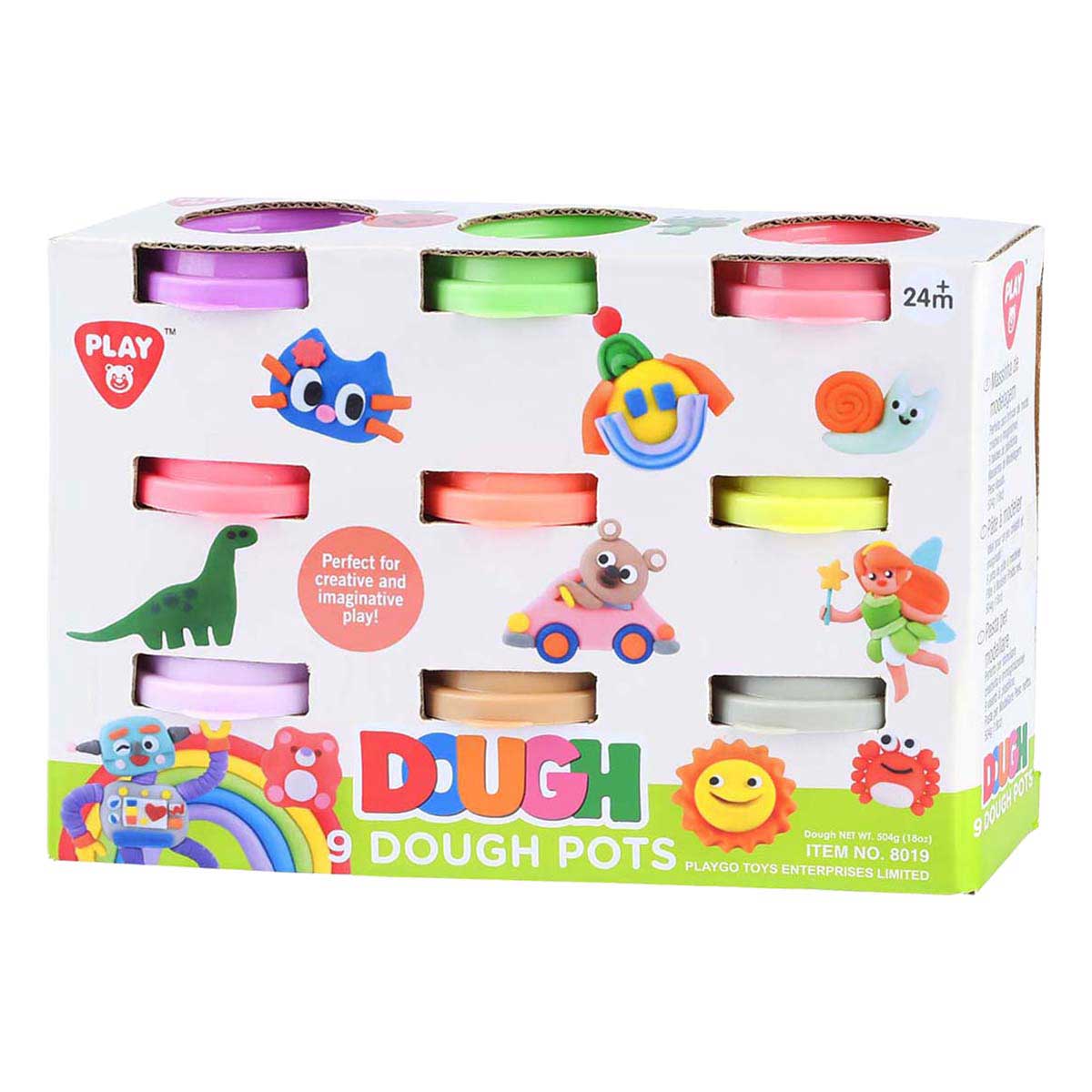 Set di argilla Playgo 9 colori neon - 9x56 grammi