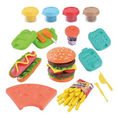 Set de arcilla para hamburguesas Playgo - 4 cazuelas de barro