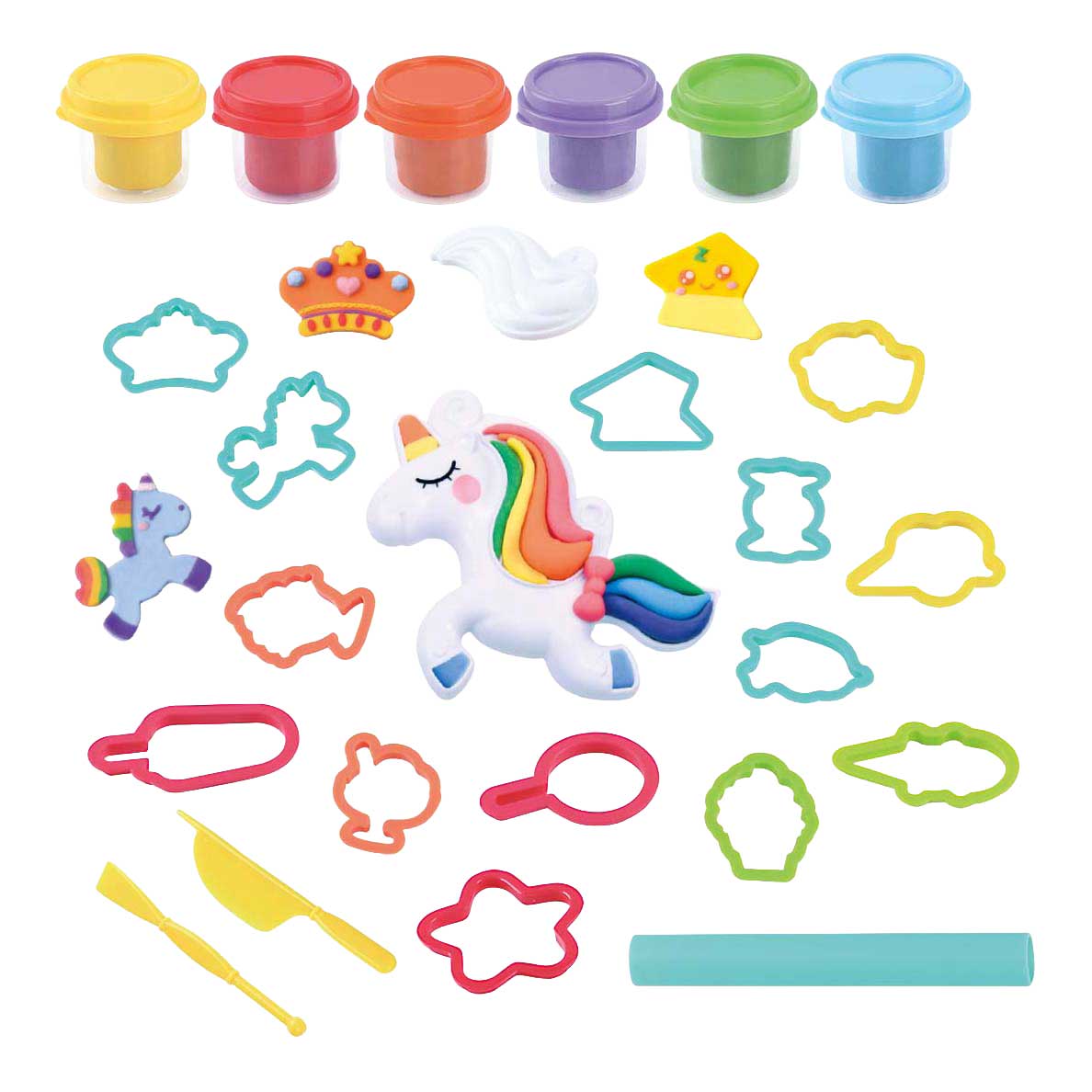 Set de arcilla unicornio fantasía Playgo - 6 vasijas de barro