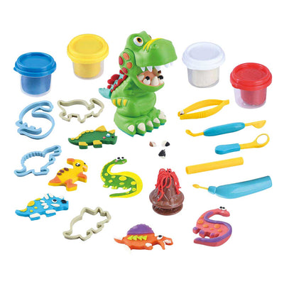 Set di argilla dentista Playgo Dino - 4 vasi di terracotta