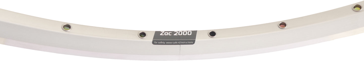 Ryde Velg Zac 2000 28 622 x 19c Aluminio 32 agujeros 14 g de plata