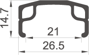 Rodi Voorwiel 28 622*21 Parallex zilver