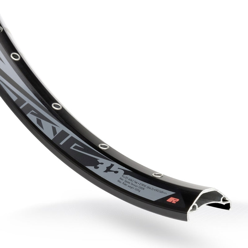 Rodi Velg Tryp 35 27,5 584 X 35C Alluminio 32 Hole Disco Nero