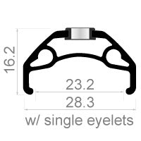 RODI RIM Blackrock 23 Disc 28 29 622 X 23C Alluminio 36 fori 14g Nero