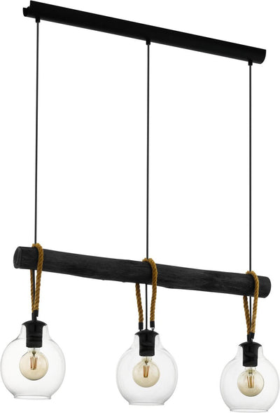 Lampada a sospensione Eglo roding - e27 - 88 cm - marrone nero