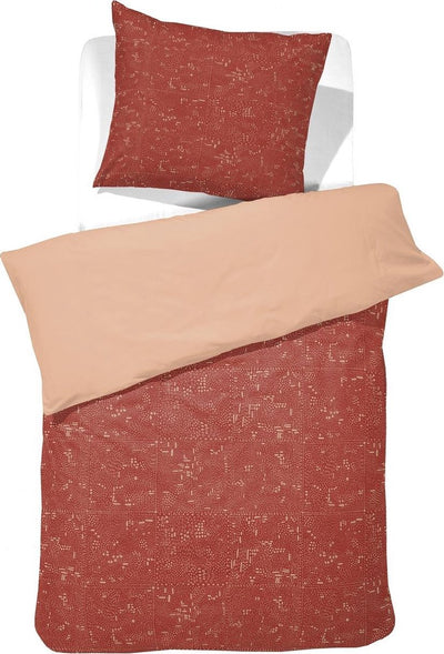 Damai - duvet cover set - organic cotton - 140x200 220 cm - red + 1 pillowcase 60x70