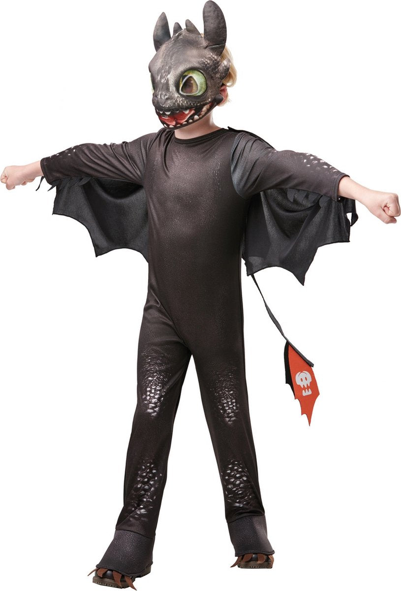 Disfraz negro de Toothless de Rubie's para niños talla 104