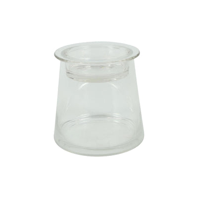 Bicchiere decorativo Countryfield con coperchio a ciotola trasparente h13,5 cm